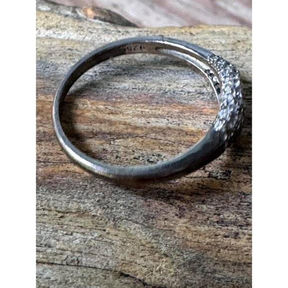 Sterling Silver 925 Ring With Pave-Style Clear Accents 2.22g - Picture 4 of 7